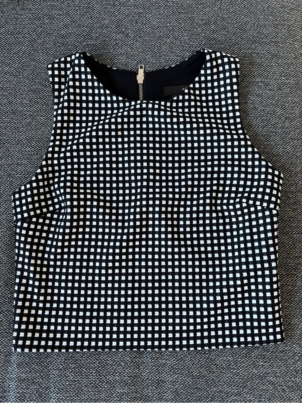 Black & White Checkered Sleeveless Top